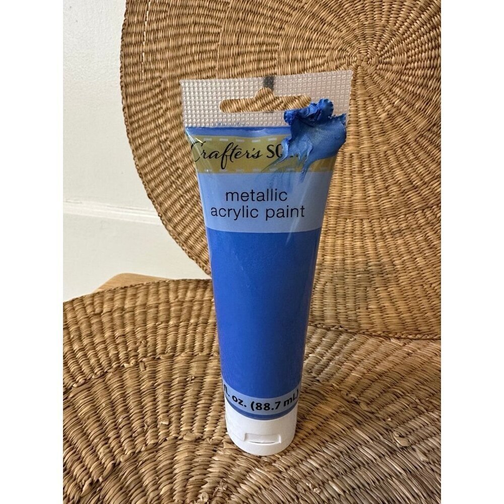 Blue crafters acrylic paint 3 ounce
